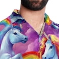thumbnail image 5 of Robot Unicorn Attack Men's Hawaiian Short Sleeve Printed Button Down Poplin Casual Summer Beach Shirt, Unisex, 5 of 6