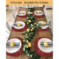 thumbnail image 4 of 15 Inch Round Placemats Set of 6, Red Boho Non Slip Heat Insulation PP Table Mats, Country Tribe Ethnic Geometric Stripes Art Washable Place Mats for Kitchen Dining Party Table Decor, 4 of 7