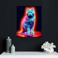 thumbnail image 4 of Nawypu Framed Canvas Wall Art Front view of a Scottish Fold cat sitting white background Canvas Prints for Living Room, Bedroom, Office Wall Decor - Large Size Wall Paintings Ready to Hanging, 4 of 4