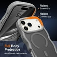 thumbnail image 4 of Funda magnética para iPhone 17 Pro Max, compatible con MagSafe, diseño de marco ondulado transparente 2025, funda protectora de borde suave, bonita, transparente, mate, a prueba de golpes, 4 of 6