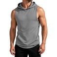 thumbnail image 5 of GrmtClth Mens Hooded Sleeveless Tank Top Casual Gym Workout Shirt with Hood & Kangaroo Pocket Lightweight Breathable Fitness Tops Gray 2XL, 5 of 7
