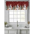 thumbnail image 4 of Christmas Snowman Valances for Windows Snowflake Squirrel Cat Xmas Tree Plaid Rod Pocket Curtains Valance Short Window Treatment Drapes for Living Room, Bedroom Bathroom 60"&nbsp;W x 14" L, 4 of 5