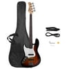Glarry Electric Left-Hand Bass Guitar with Guitar Bag for Beginner