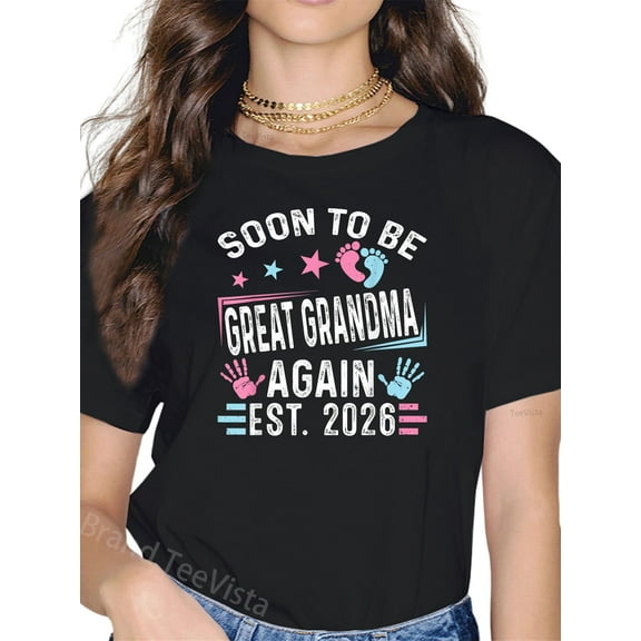 Soon to Be Great Grandma Again Est. 2026 Vintage Grandma T-Shirt