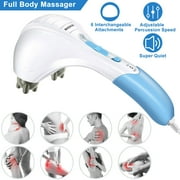 iMounTEK Handheld Electric Massager Full Body Percussion Massager Double Head Vibrating Massage Body Relax, White