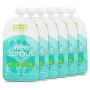 WeeSprout Double Zipper Reusable Food Pouches for Babies & Toddlers, Blue, 7 fl oz