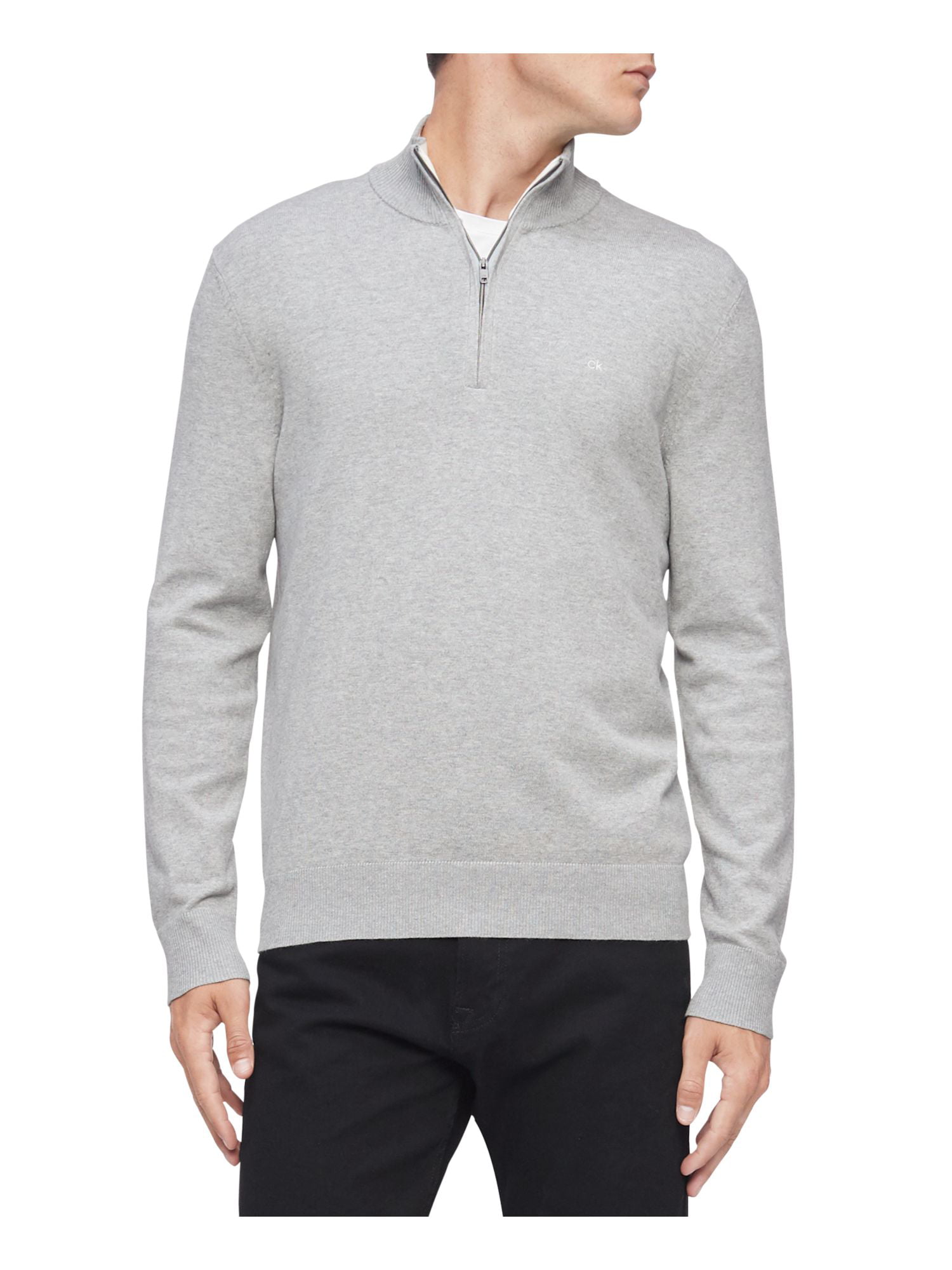 CALVIN KLEIN Mens Lightweight, Long Sleeve Quarter-Zip Pullover Sweater S - Walmart.com