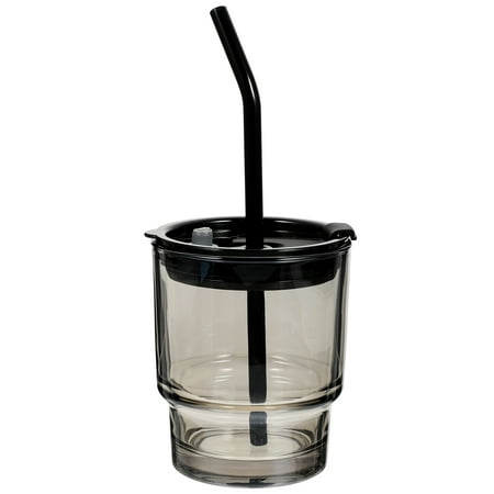 

1 Set Glass Coffee Cup Milk Tea Drinking Cup Beverage Water Cup with Lid Straw