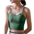 thumbnail image 2 of Tank Top for Women with Built in Bra Women's With Chest Cushion And Summer Solid Color Base Chest Wrapped Tank V-neck Tank Green L, 2 of 4