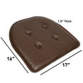 thumbnail image 7 of U-Shaped Memory Foam No Slip Back 16 x 17 Faux Leather Chair Pad Cushion 4 Pack - Brown, 7 of 7