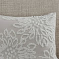 thumbnail image 3 of Gracie Mills Anita 3-Piece Tufted Cotton Chenille Floral Duvet Cover Set Grey, 3 of 5