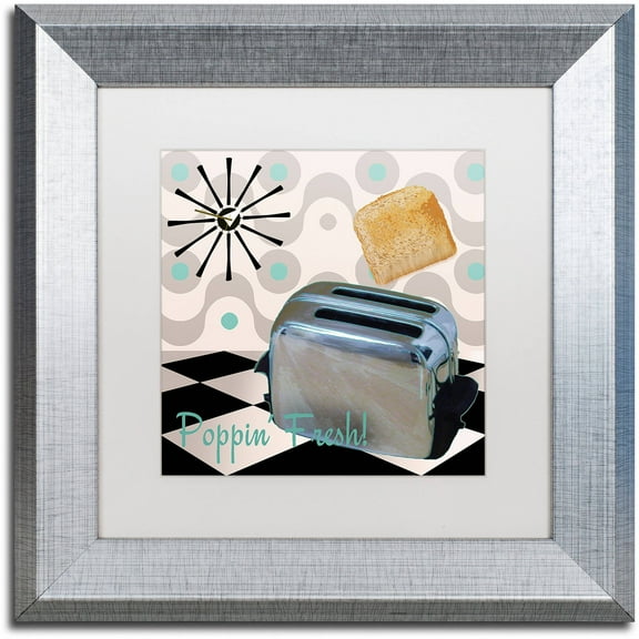 Trademark Fine Art "Fifties Kitchen I" Canvas Art by Color Bakery White Matte, Silver Frame