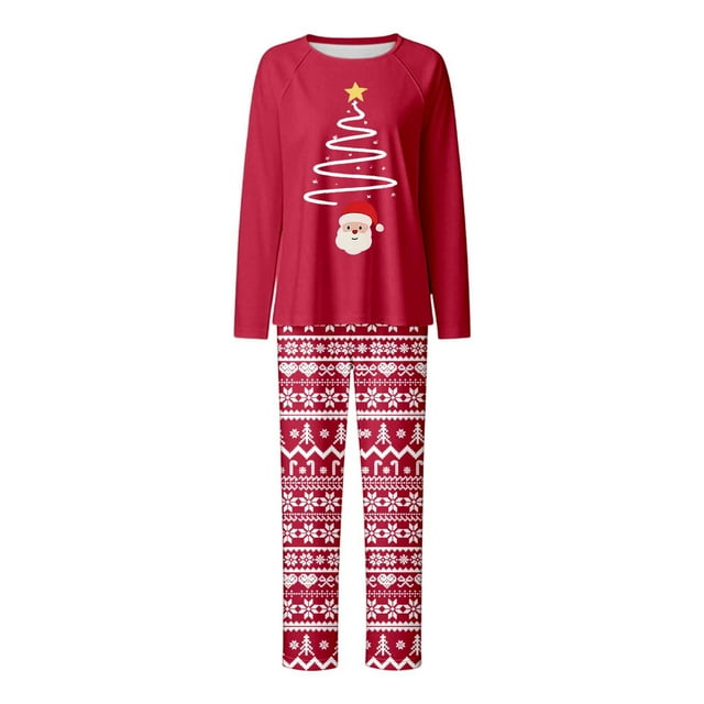 MIASHUI Ensemble de Pyjamas Assortis pour la Famille Pyjamas Assortis pour la Famille Tenue de Nuit Douillette pour la Maison pour Parents et Enfants Tenue de Nuit Festive pour les Fêtes Femmes,TTG