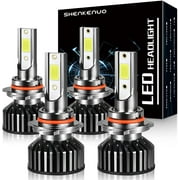 For Chevy Impala 2000-2005 LED Headlight Bulbs, Super Bright LED Conversion Kit 28000LM,9005/HB3 High Beam   9006/HB4 Low Beam ,Pack of 4