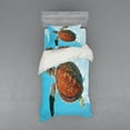 thumbnail image 2 of Ambesonne Turtle Bedding Set 4 Pcs, Sea Animal Caribbean, Queen, Turquoise Cinnamon, 2 of 3