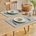 thumbnail image 2 of XINQIHANG Faux Linen Placemats Set of 4-12 x 18 Inch, Heat Resistant Double Layered Durable Burlap Farmhouse Place Mats, Non-Slip Washable Rustic Table Mats for Dining, Kitchen, Party（Ash Grey, 2 of 7