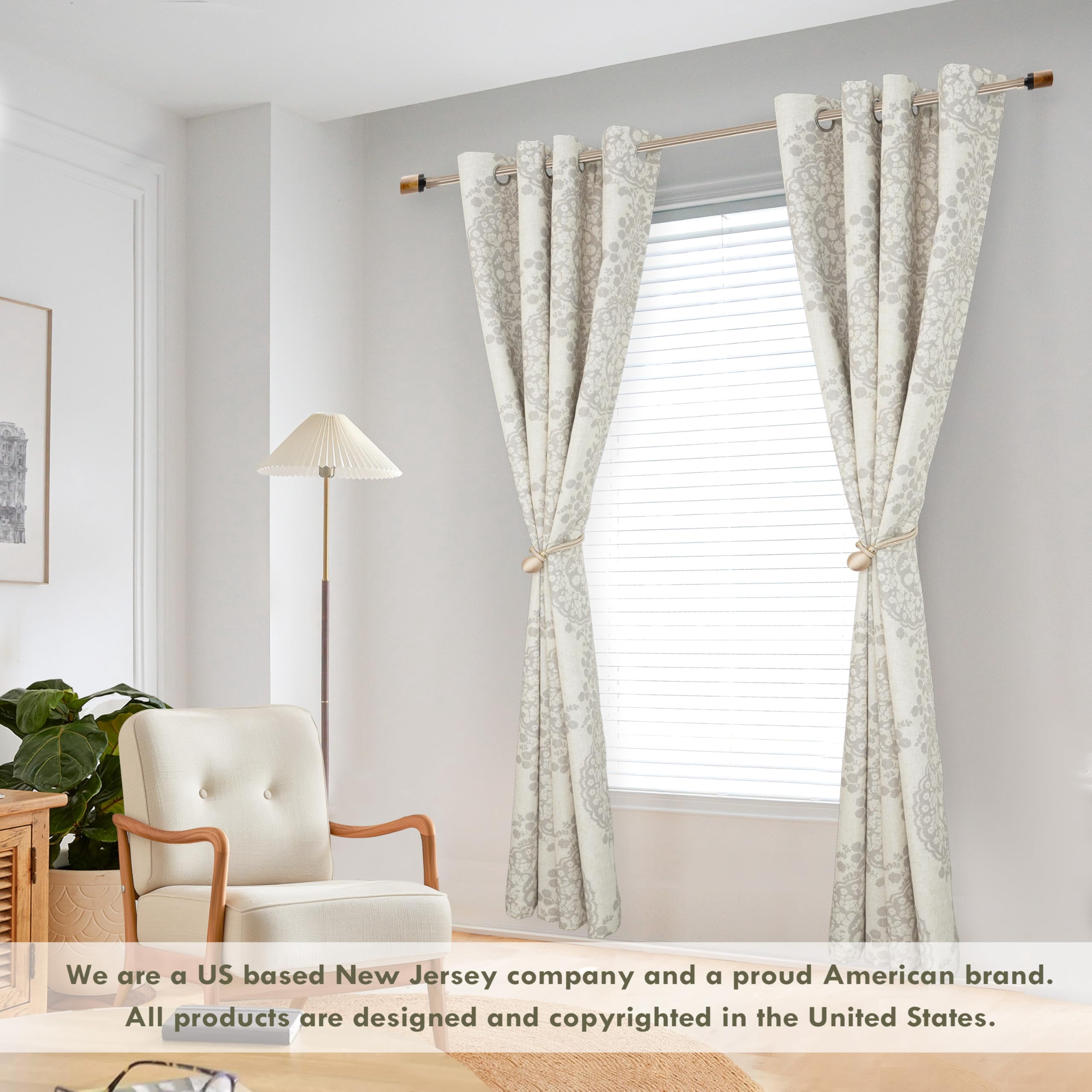 DriftAway Damask Curtains Gray Room Darkening Curtains for Bedroom 84 inch Grommet Thermal Drapes for Living Room French Country Farmhouse Medallion Damask Window Treatments 2 Panels Linen Gray
