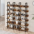thumbnail image 7 of Oneinmil Bookcase and Bookshelves Triple Wide 6 Tiers Large Open Shelves, Vintage Bookcase for Office Home Decoration, Easy to Assemble, Classical Brown, 7 of 7