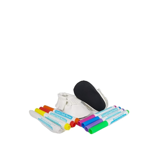 Mocasines de pizarra Baby Says para bebé de 3 a 6 meses, blancos