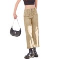 thumbnail image 5 of High Waist Women Casual Wide Leg Denim Pants Cropped Baggy Ankle Jeans with Pocket, 5 of 6