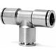 thumbnail image 1 of Unión en T de accesorios rápidos neumáticos de 3 vías, para conectar accesorios de tubería de agua, todo níquel de cobre, 10 mm, 1 pieza, 1 of 5