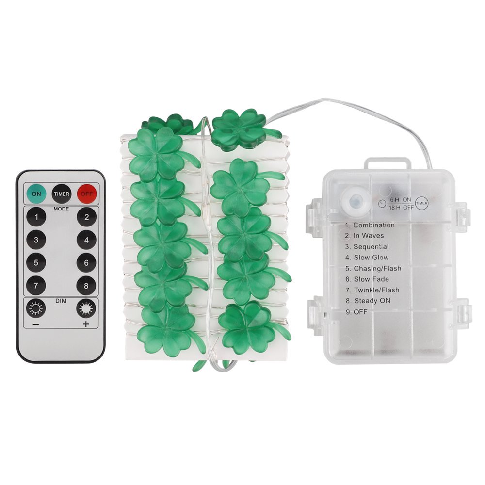 Guirlande Lumineuse Trèfle à 4 Feuilles 50 LED Lumières Décoratives