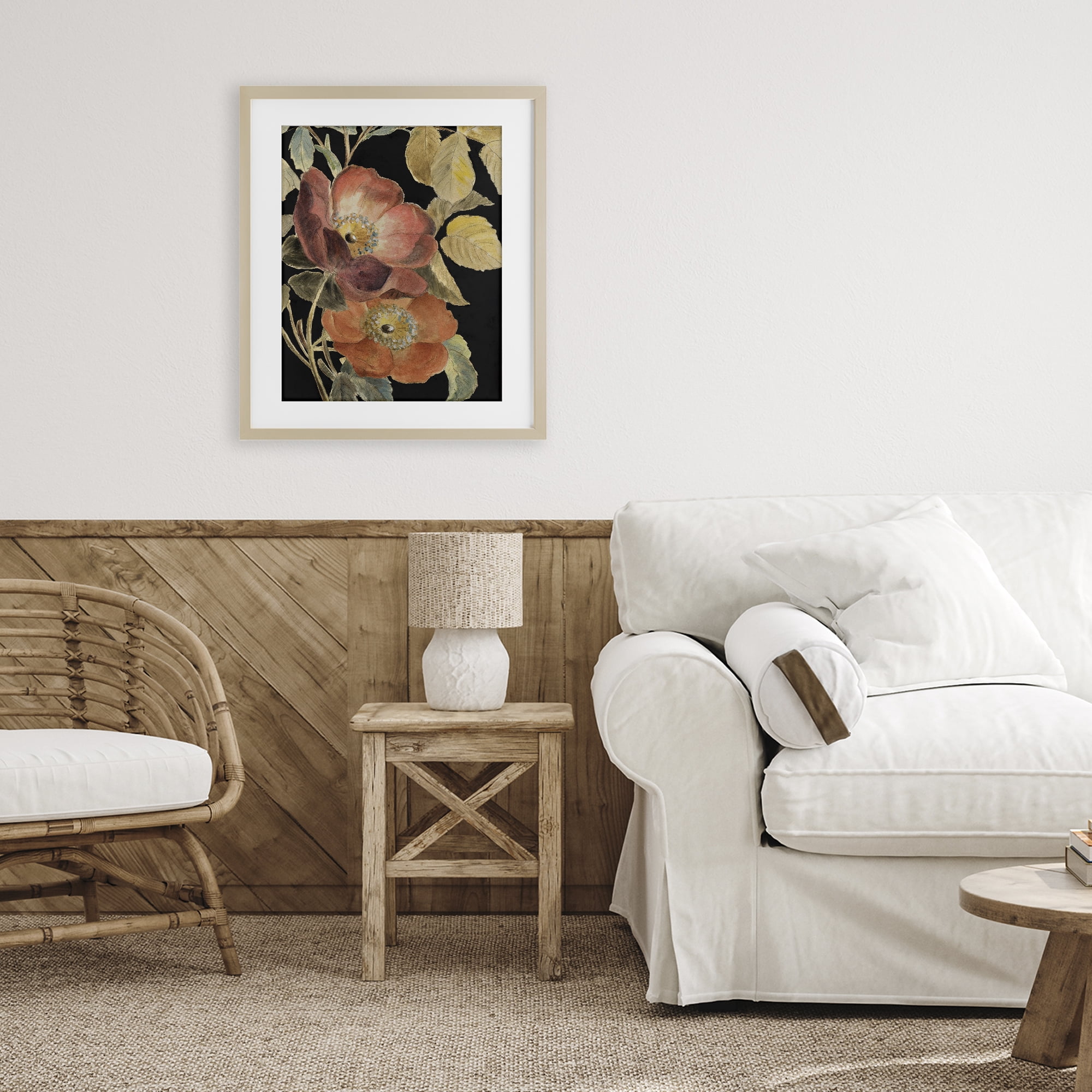 Stupell Industries Red Flower over Black Birch Framed Print Under Glass, design by Lanie Loreth
