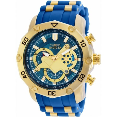 Invicta Men's 22798 Pro Diver Men 50mm Stainless Steel Gold Blue dial VD53 Quartz