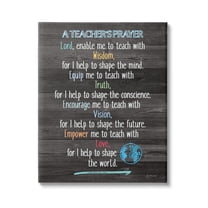 Stupell Uplifting Teacher's Prayer Spiritual Inspirational Painting Gallery Wrapped Canvas Print Wall Art