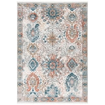 SAFAVIEH Shivan Sally Oriental Floral Area Rug, Grey/Blue, 5'3" x 7'6"