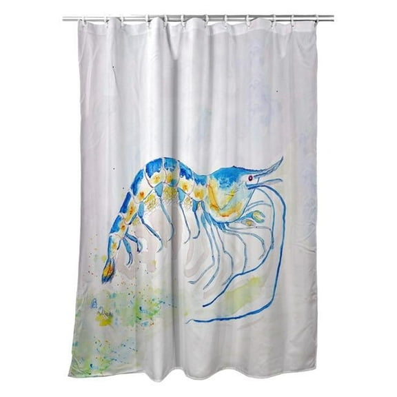 Betsy Drake SH753 Blue Shrimp Shower Curtain