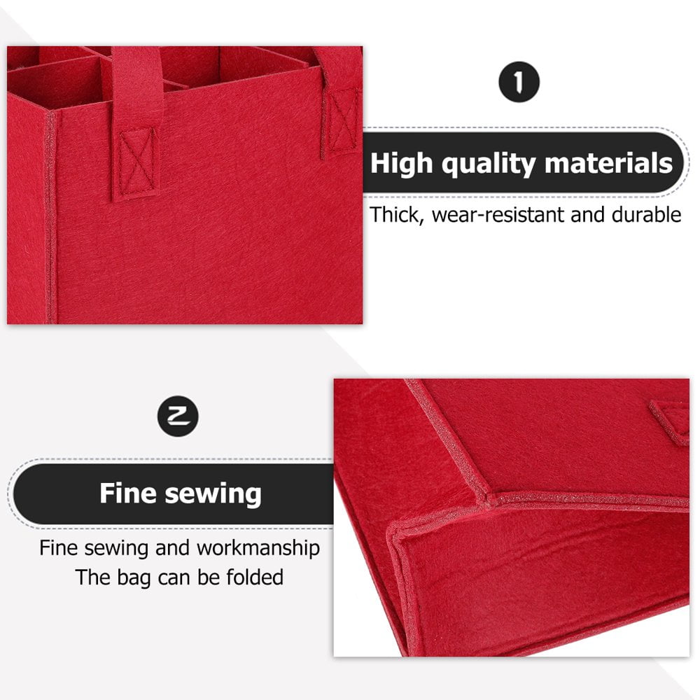 Rwbimti Sac à Bouteilles En Feutre 6 Compartiments De 1,5 L