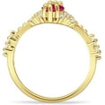 thumbnail image 6 of Marquise Halo Beaded Ring Ruby Cubic Zirconia Yellow Tone 925 Sterling Silver, Size 9, 6 of 7