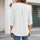 thumbnail image 3 of Tops Para Mujer Camisas Casuales Blusas Moda Sólido Cuello en V Suelto Manga Corta Top Pullover Odeerbi  ODB152955, 3 of 8