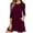 Wine red, variant on Asklazy Women's Round Casual Dress Neck 3/4 Sleeves A-line Tshirt Dress with Pocket,US Size,2XL,Black