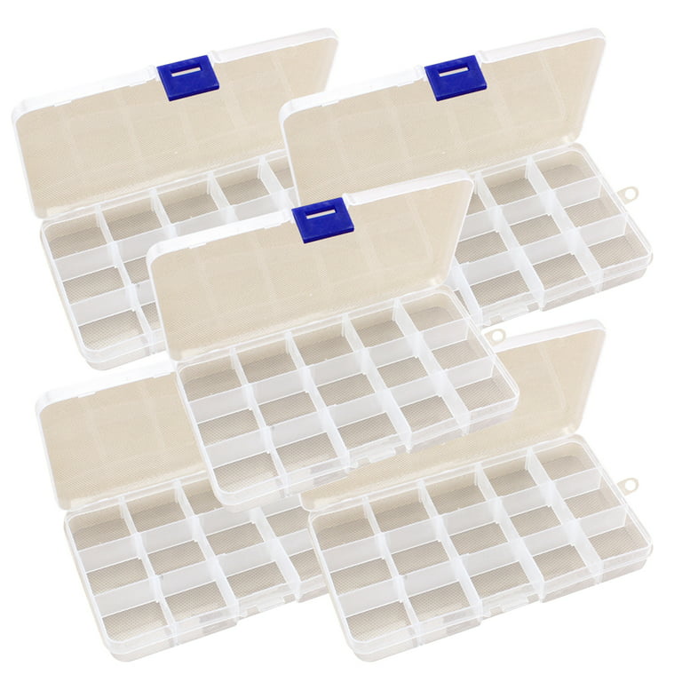 5pcs of Adjustable Plastic Storage Bead Container Box Case,10