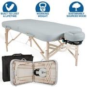 EARTHLITE Spirit Premium Portable Massage Table Package - Spa-Level Comfort, Deluxe Cushioning incl. Flex-Rest Face Cradle & Strata Face Pillow, Carry Case (30/32 x 73)