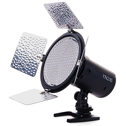 YONGNUO YN216 YN-216 Lumière Vidéo LED avec Température de Couleur Réglable 3200K-5600K et 4 Plaques de Couleur pour Appareils Photo Reflex Numériques Canon Nikon