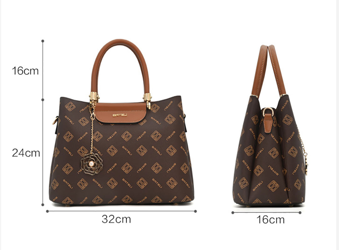 Purses and Handbags for Women Printed Shoulder Tote Bags Retro Top Handle Satchel Vegan Leather Work Bag Designer Crossbody Bag