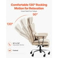 thumbnail image 3 of VEVOR Executive Office Chair High Back Chair Footrest & Removable Armrests Brown, 3 of 9