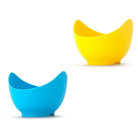 

Hhdxre Poached Egg Cooker Food Grade Non Stick Silicone Egg Poaching Cup for Microwave or Stovetop Kitchen Supply(Yellow X1 Blue X1)