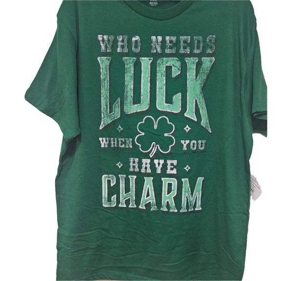 Saint Patrick's Day Men's and Big Men's Lucky Charm Tee, Size XL