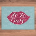 thumbnail image 6 of Ambesonne Xo Jigsaw Puzzle, Woman Lips and Phrase Kisses, Heirloom-Quality Fun Activity for Family Durable Cardboard, 1000 pcs, Dark Coral and Seafoam, 6 of 6