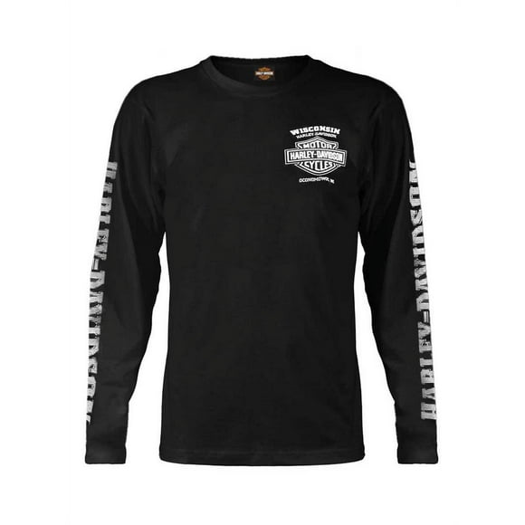 Harley-Davidson Men's Willie G Skull Distressed T-Shirt – 100% Cotton, Hand-Made Graphic, Wisconsin Dealer Logo