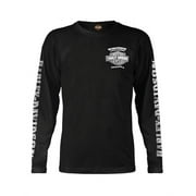 Men's Skull Lightning Crest Graphic Long Sleeve Shirt, Black, Harley Davidson