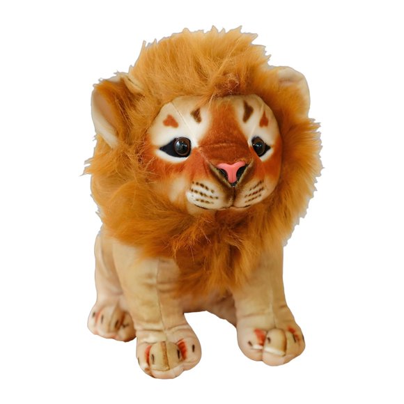 HILABEE Jouet en Peluche Doux Dessin Animé Lion Mignon Câlin Jouet Doux pour Compagnon Jouet 35 cm