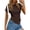 Brown, variant on Womens Short Sleeve Crew Neck Trendy Shirts Spring Summer Y2K Going Out Tops Asymmetrical Ruched Blouse