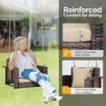 thumbnail image 4 of Ktaxon Iron, PE rattan, Polyester Hanging Chair with Back & Seat Cushions and Metal Chains, Brown, 4 of 8