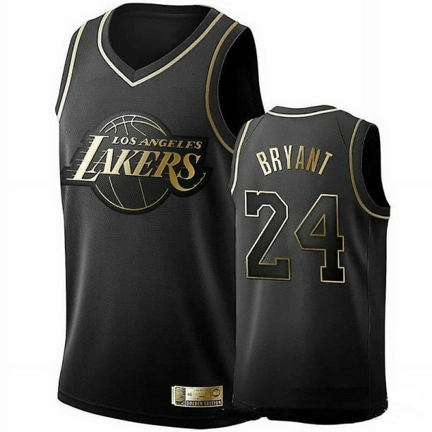 Camiseta bordada de la NBA Los Angeles Lakers Kobe Bryant en negro dorado M oso de fresa Electronica Walmart en linea