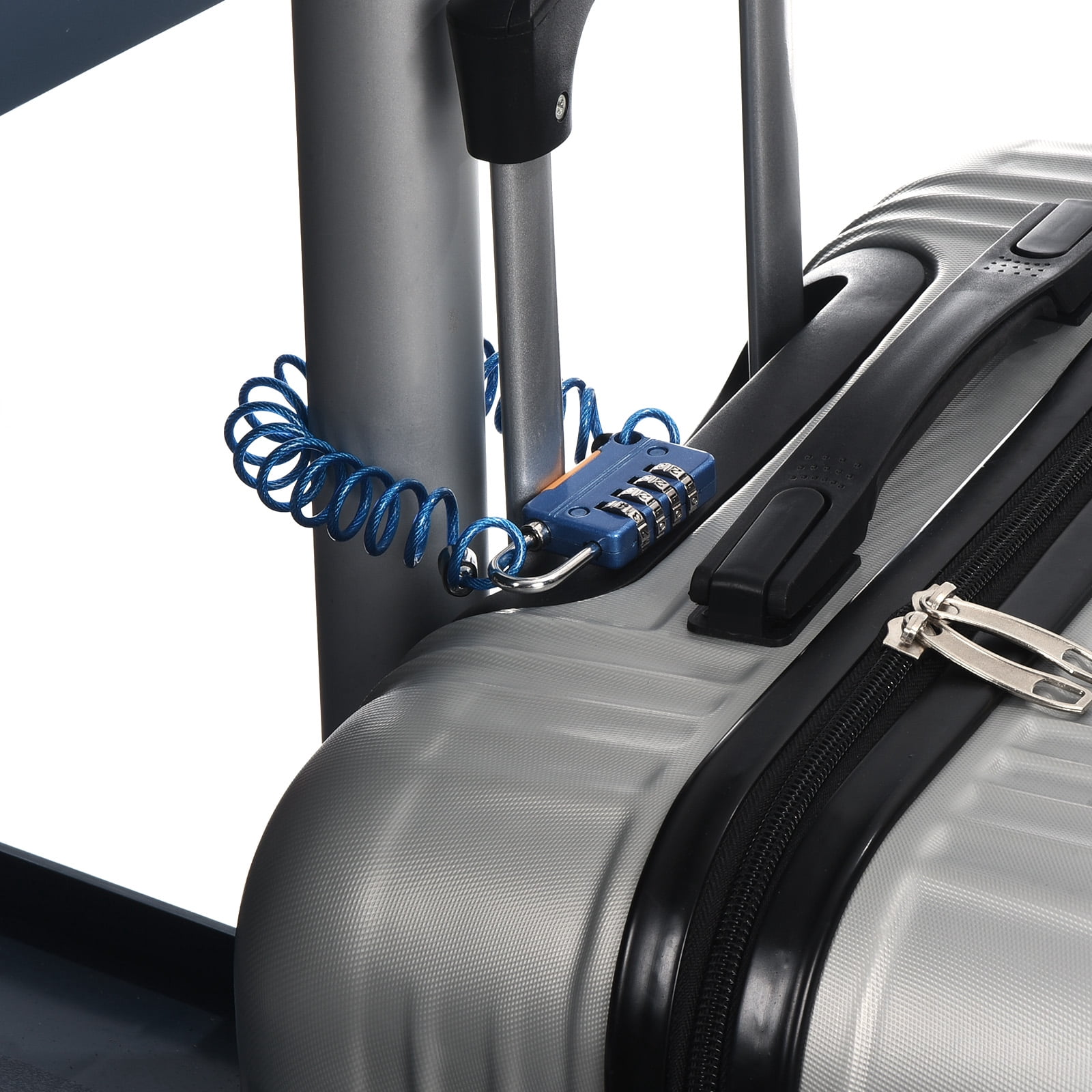 Unique Bargains Luggage Cable Lock 4 Digit Combination Padlock with 3.3Ft Cable Gray 1